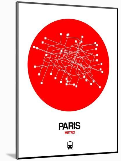 Paris Red Subway Map-NaxArt-Mounted Art Print