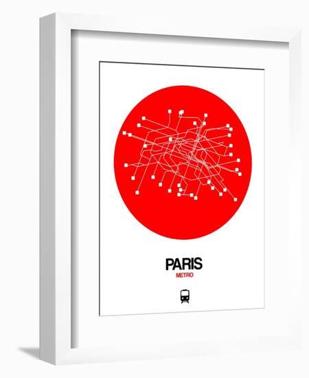 Paris Red Subway Map-NaxArt-Framed Premium Giclee Print