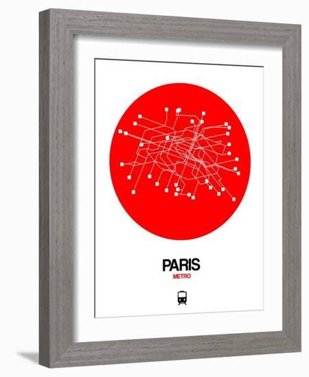 Paris Red Subway Map-NaxArt-Framed Art Print