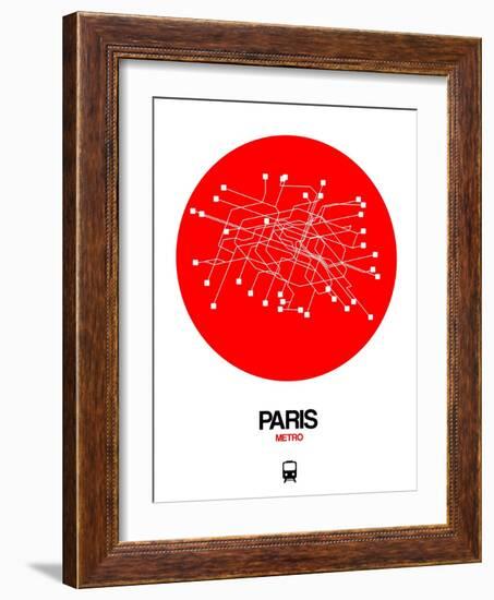 Paris Red Subway Map-NaxArt-Framed Art Print