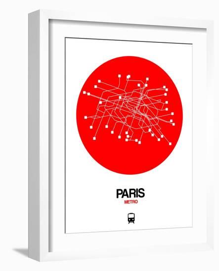 Paris Red Subway Map-NaxArt-Framed Art Print