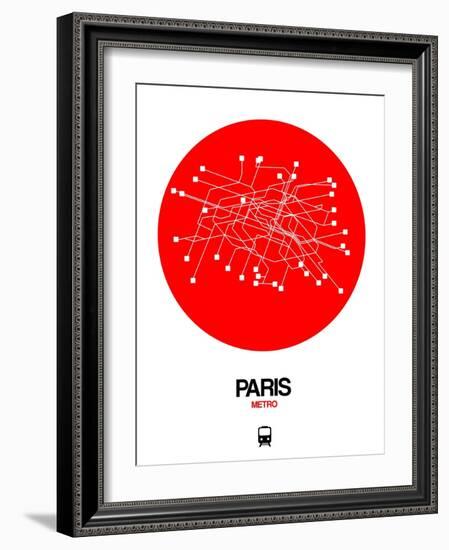 Paris Red Subway Map-NaxArt-Framed Art Print