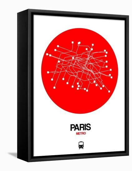 Paris Red Subway Map-NaxArt-Framed Stretched Canvas