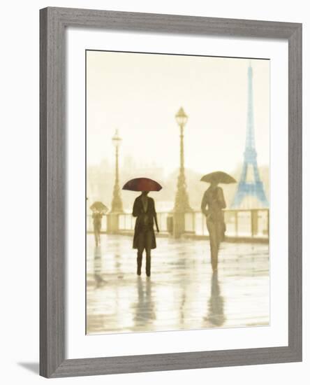 Paris Red Umbrella - Golden-Robert Canady-Framed Giclee Print