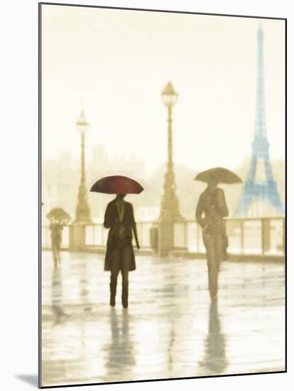 Paris Red Umbrella - Golden-Robert Canady-Mounted Giclee Print