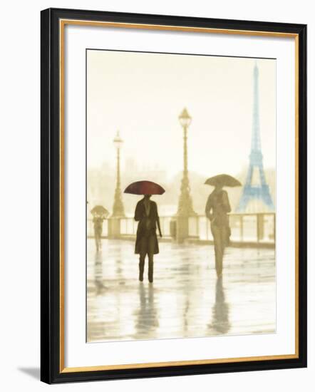 Paris Red Umbrella - Golden-Robert Canady-Framed Giclee Print