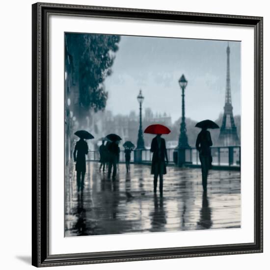 Paris Red Umbrella-Robert Canady-Framed Giclee Print