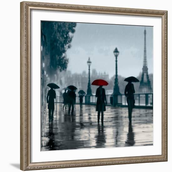 Paris Red Umbrella-Robert Canady-Framed Giclee Print