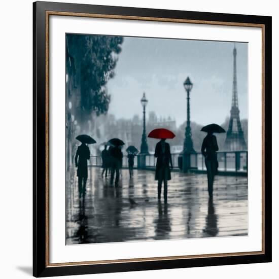 Paris Red Umbrella-Robert Canady-Framed Giclee Print