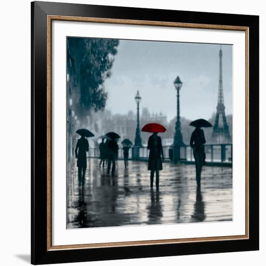 Paris Red Umbrella-Robert Canady-Framed Giclee Print