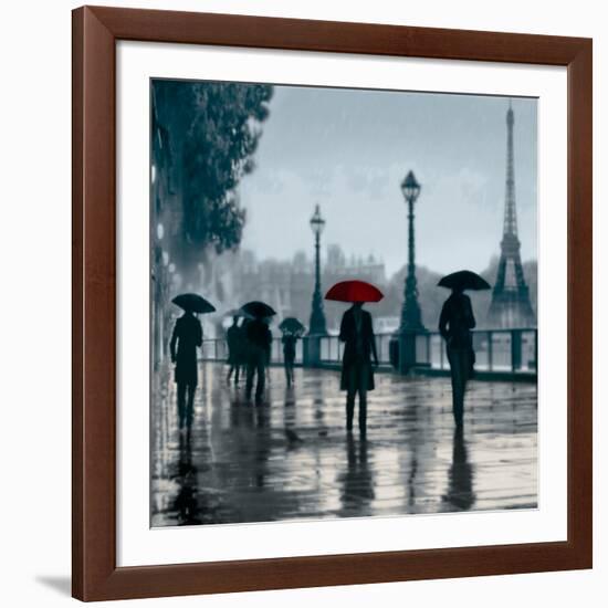 Paris Red Umbrella-Robert Canady-Framed Giclee Print