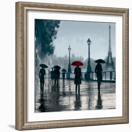 Paris Red Umbrella-Robert Canady-Framed Giclee Print