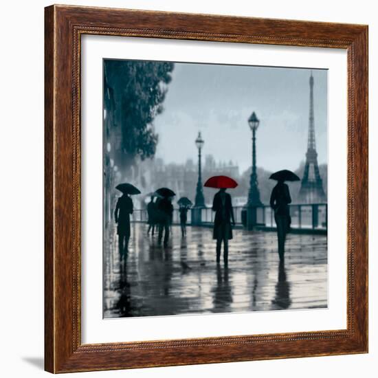 Paris Red Umbrella-Robert Canady-Framed Giclee Print