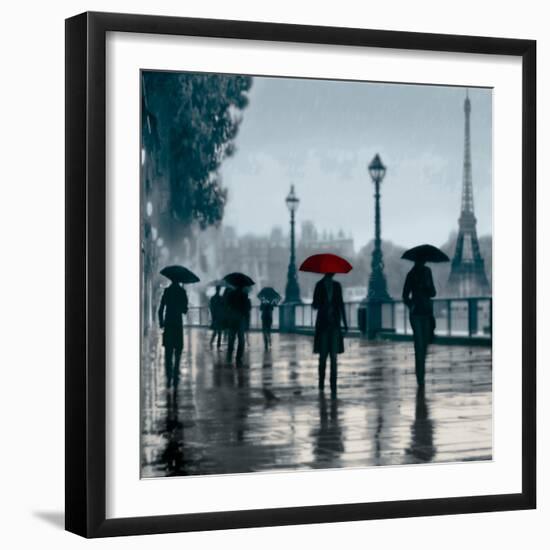 Paris Red Umbrella-Robert Canady-Framed Giclee Print