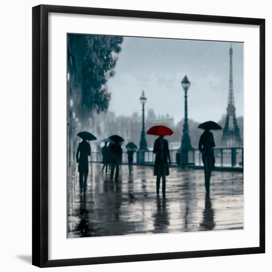 Paris Red Umbrella-Robert Canady-Framed Giclee Print