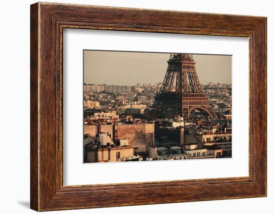 Paris Rooftop View Skyline and Eiffel Tower in France.-Songquan Deng-Framed Photographic Print