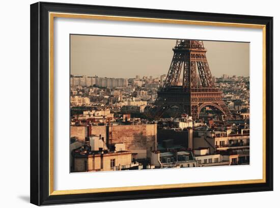 Paris Rooftop View Skyline and Eiffel Tower in France.-Songquan Deng-Framed Photographic Print