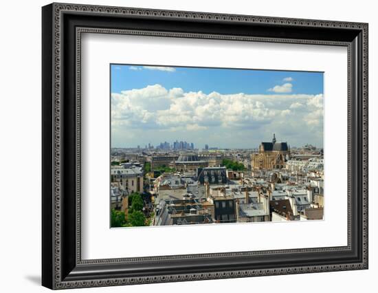 Paris Rooftop View with City Skyline.-Songquan Deng-Framed Photographic Print