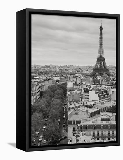 Paris Rooftops - Monochrome-Joseph Eta-Framed Stretched Canvas