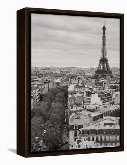 Paris Rooftops - Monochrome-Joseph Eta-Framed Stretched Canvas