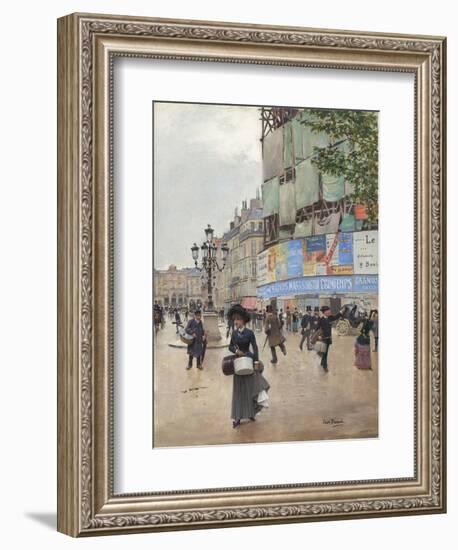 Paris, Rue du Havre, by Jean Beraud, 1882, French painting,-Jean Beraud-Framed Art Print