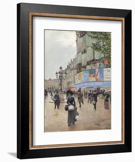 Paris, Rue du Havre, by Jean Beraud, 1882, French painting,-Jean Beraud-Framed Art Print