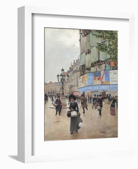 Paris, Rue du Havre, by Jean Beraud, 1882, French painting,-Jean Beraud-Framed Art Print