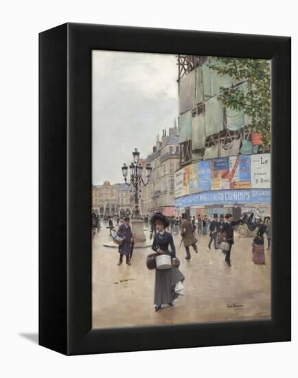 Paris, Rue du Havre, by Jean Beraud, 1882, French painting,-Jean Beraud-Framed Stretched Canvas