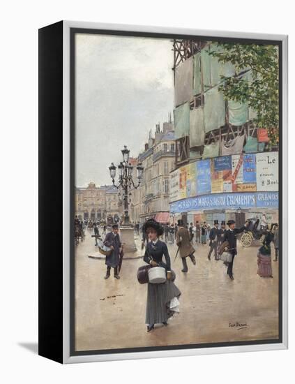 Paris, Rue du Havre, by Jean Beraud, 1882, French painting,-Jean Beraud-Framed Stretched Canvas