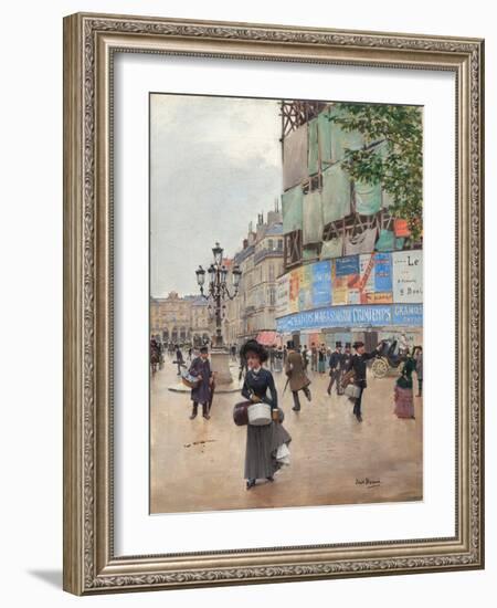 Paris, Rue Du Havre, C.1882 (Oil on Canvas)-Jean Beraud-Framed Giclee Print