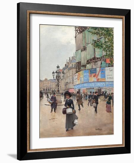 Paris, Rue Du Havre, C.1882 (Oil on Canvas)-Jean Beraud-Framed Giclee Print