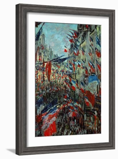 Paris, Rue St. Denis: Celebration of June 30, 1878-Claude Monet-Framed Giclee Print