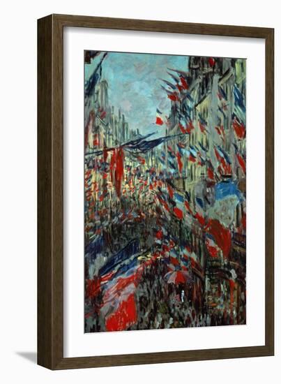 Paris, Rue St. Denis: Celebration of June 30, 1878-Claude Monet-Framed Giclee Print