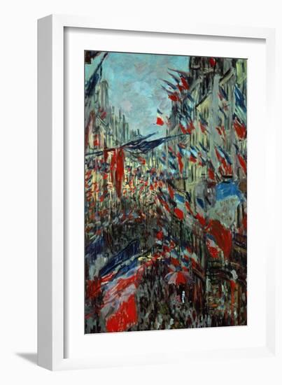 Paris, Rue St. Denis: Celebration of June 30, 1878-Claude Monet-Framed Giclee Print