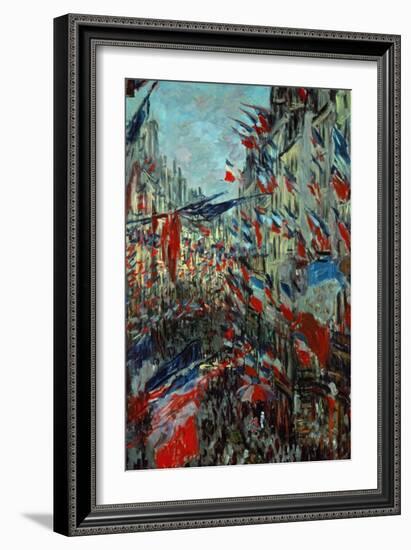 Paris, Rue St. Denis: Celebration of June 30, 1878-Claude Monet-Framed Giclee Print