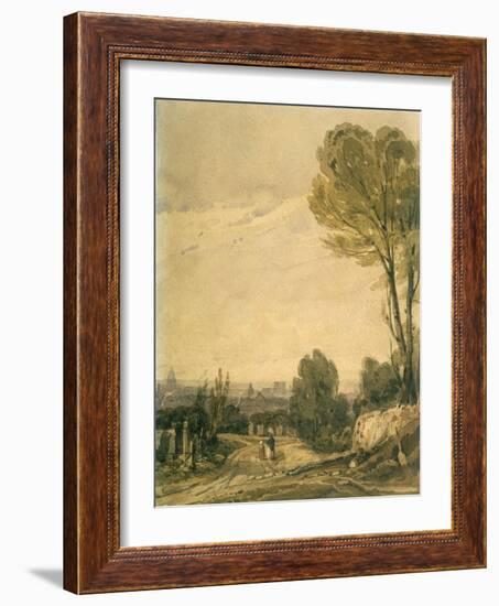 Paris Seen from the Pere Lachaise Cemetery, C1825-Richard Parkes Bonington-Framed Giclee Print