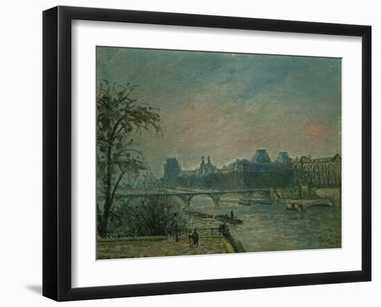 Paris: Seine River and Louvre Palace, 1903-Camille Pissarro-Framed Giclee Print