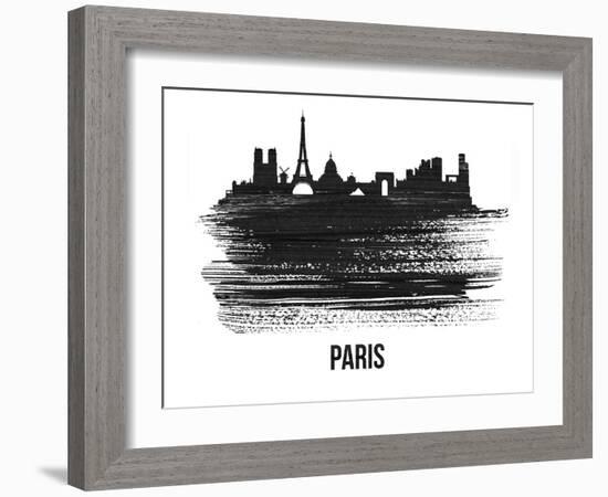 Paris Skyline Brush Stroke - Black II-NaxArt-Framed Art Print