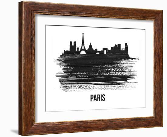 Paris Skyline Brush Stroke - Black II-NaxArt-Framed Art Print