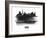 Paris Skyline Brush Stroke - Black II-NaxArt-Framed Art Print