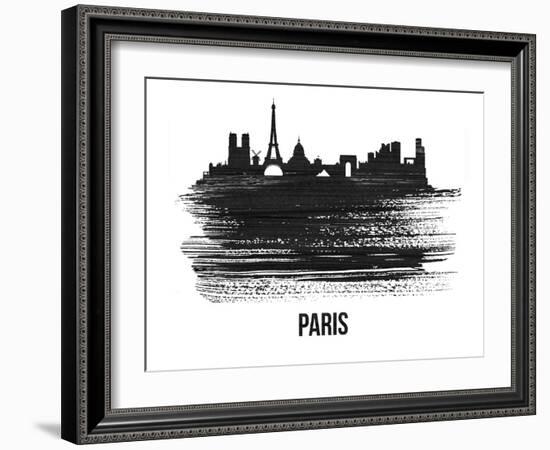 Paris Skyline Brush Stroke - Black II-NaxArt-Framed Art Print