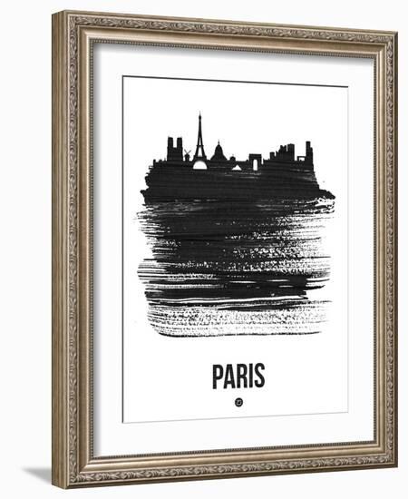 Paris Skyline Brush Stroke - Black-NaxArt-Framed Art Print