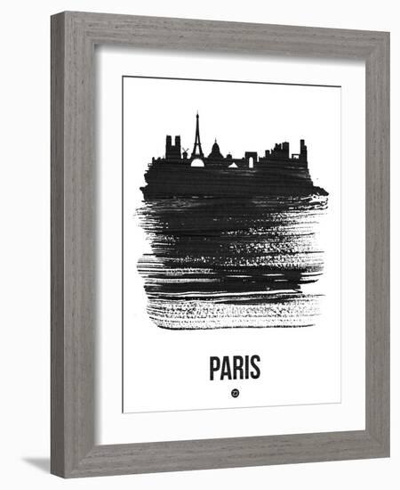 Paris Skyline Brush Stroke - Black-NaxArt-Framed Art Print