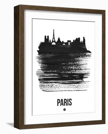 Paris Skyline Brush Stroke - Black-NaxArt-Framed Art Print