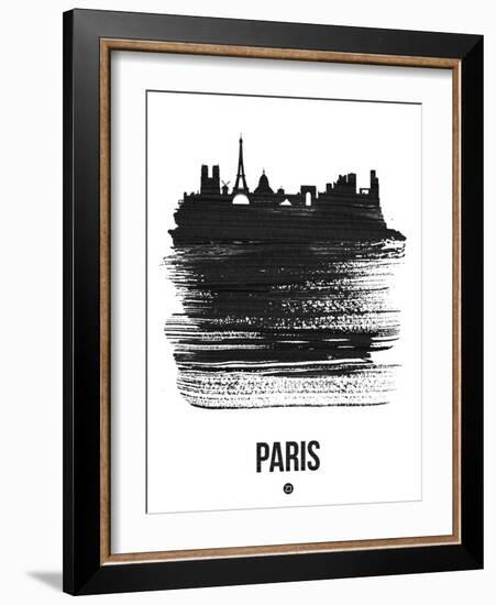 Paris Skyline Brush Stroke - Black-NaxArt-Framed Art Print