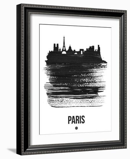 Paris Skyline Brush Stroke - Black-NaxArt-Framed Art Print