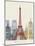 Paris Skyline Poster-paulrommer-Mounted Art Print