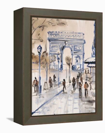 Paris Street 1-Madelaine Morris-Framed Stretched Canvas