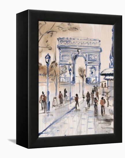 Paris Street 1-Madelaine Morris-Framed Stretched Canvas