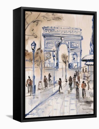 Paris Street 1-Madelaine Morris-Framed Stretched Canvas
